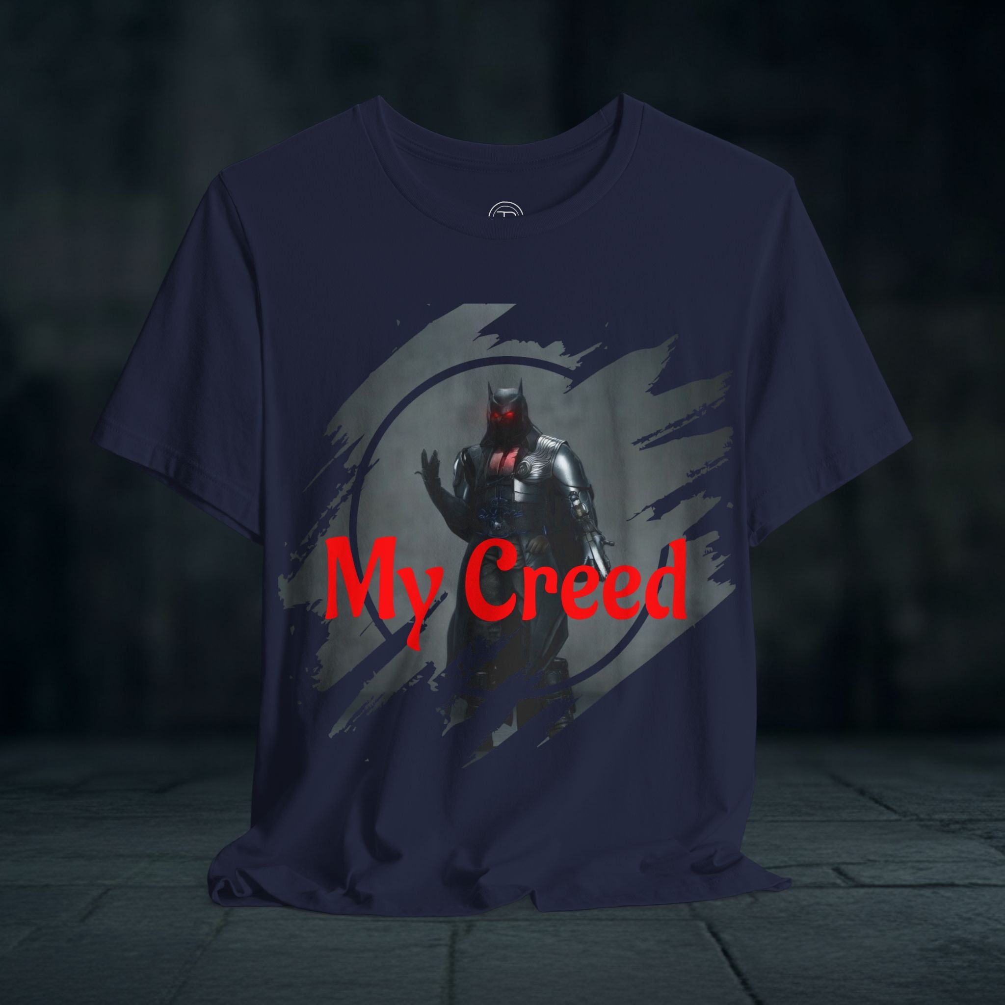 My Creed Graphic Tee — Dark Knight Sci‑Fi Illustration T‑Shirt