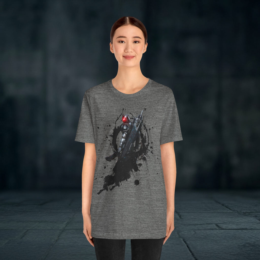 Splatter Noir Rifle Tee — Graphic Military Weapon Shirt