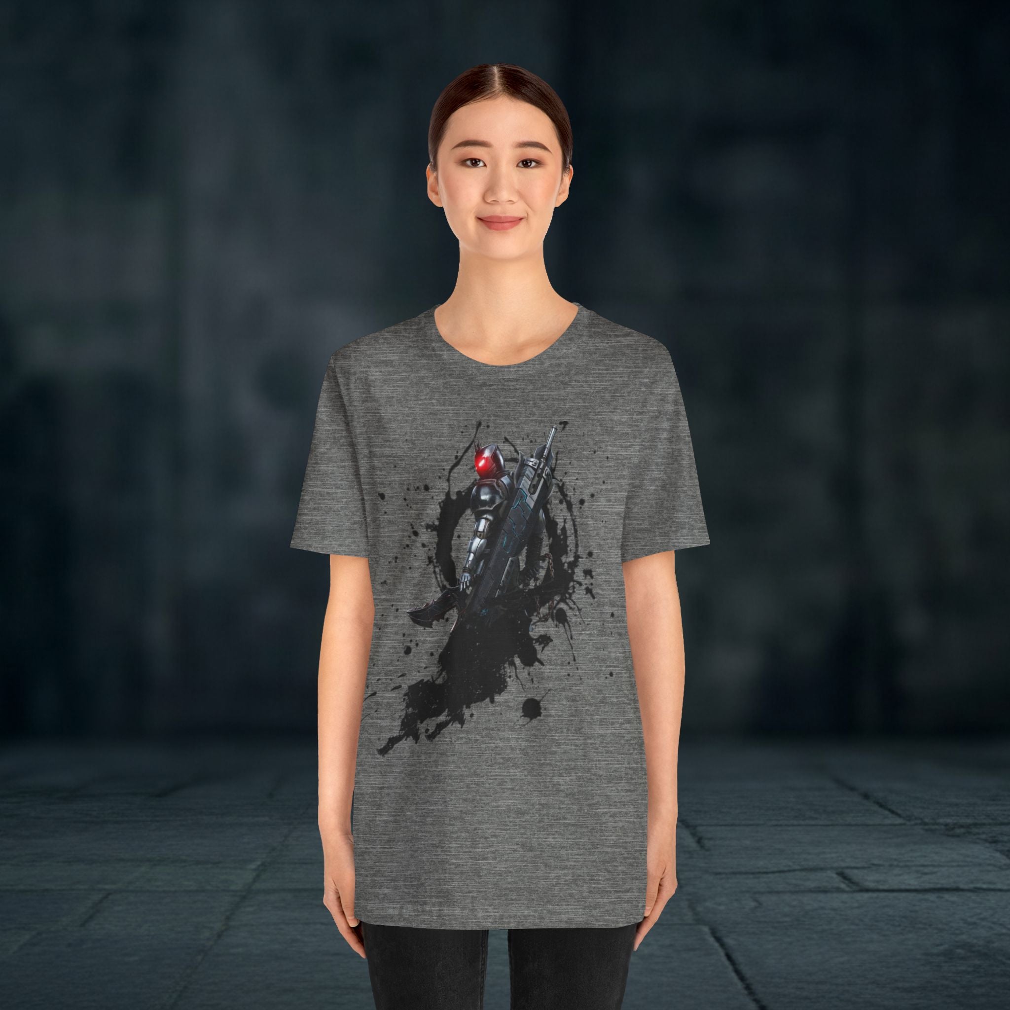 Splatter Noir Rifle Tee — Graphic Military Weapon Shirt