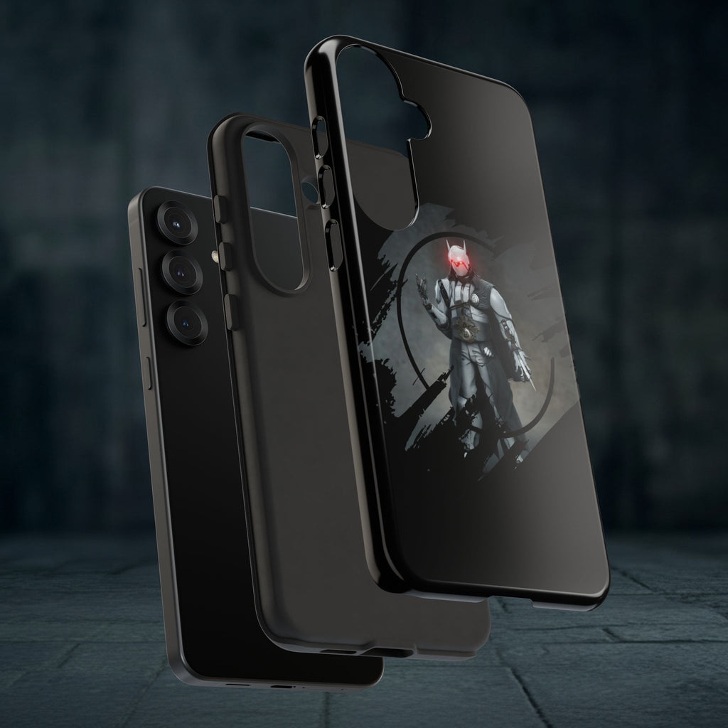 Galaxy Warrior Tough Phone Case — Dark Sci‑Fi Armor with Red Helm