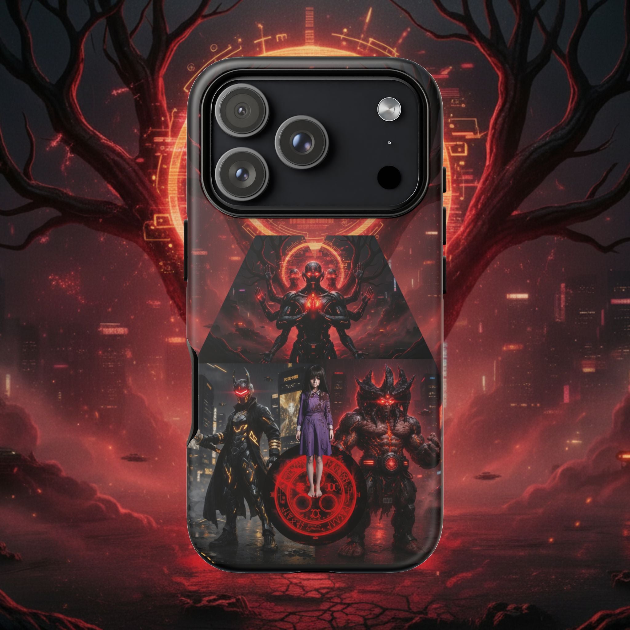 Demonic Guardians Phone Case — Red Occult Sigil Urban Fantasy iPhone Cover
