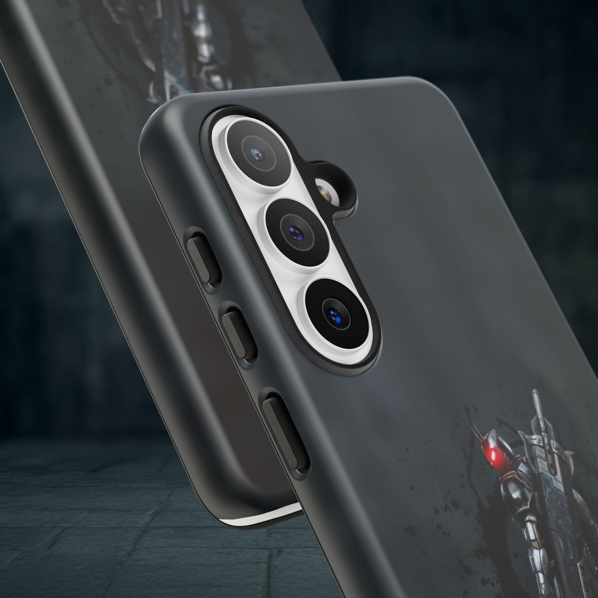 Tough Cases: Dark Cyber Soldier Phone Case — Rugged Sci‑Fi Armor Design