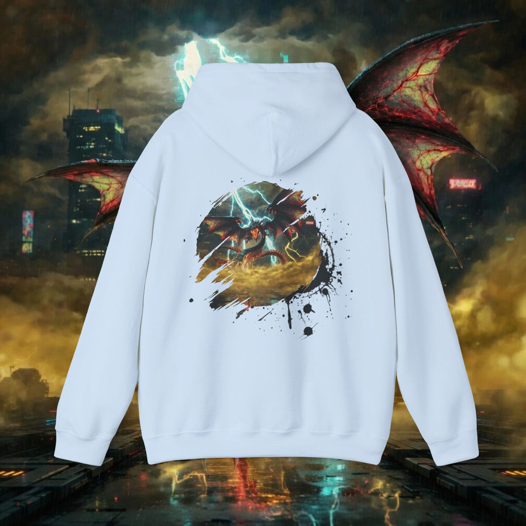 Hoodie — "God of the Heavens" Mythic Lightning Graphic Hoodie - slifer the sky dragon