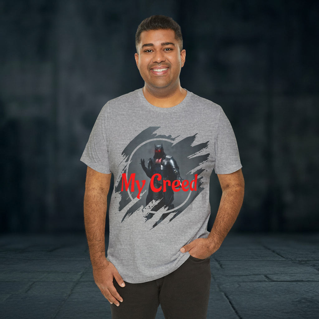 My Creed Graphic Tee — Dark Knight Sci‑Fi Illustration T‑Shirt
