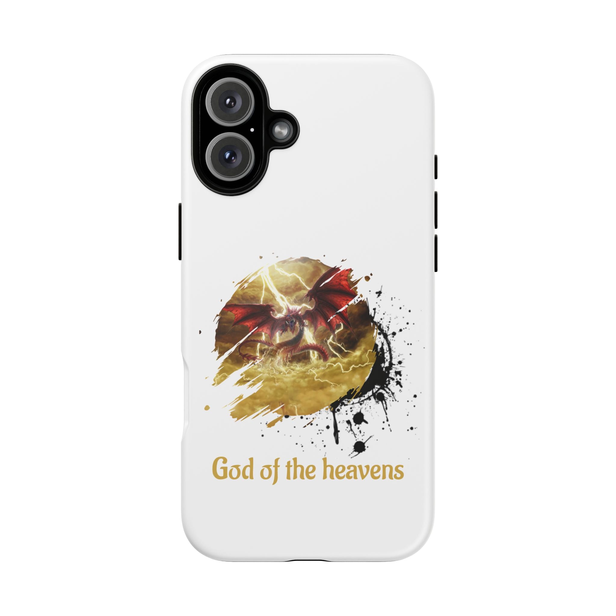 Gold Dragon Phone Case — Tough Protective Phone Case with Lightning Brush Art - slifer the sky dragon