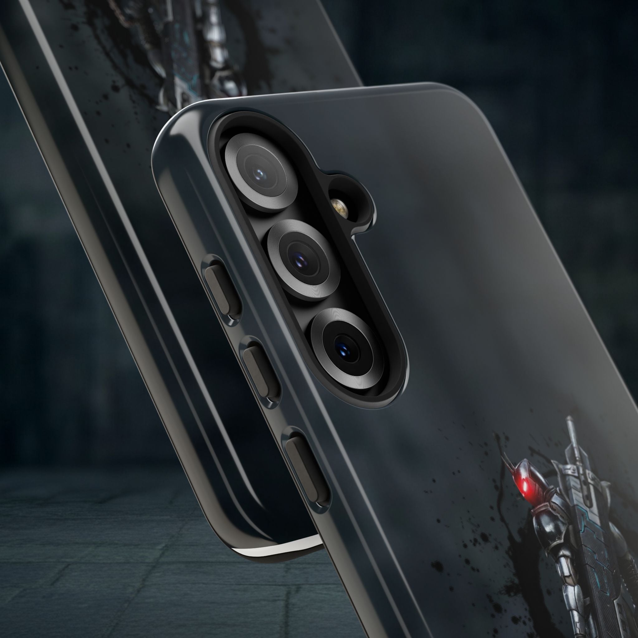 Tough Cases: Dark Cyber Soldier Phone Case — Rugged Sci‑Fi Armor Design