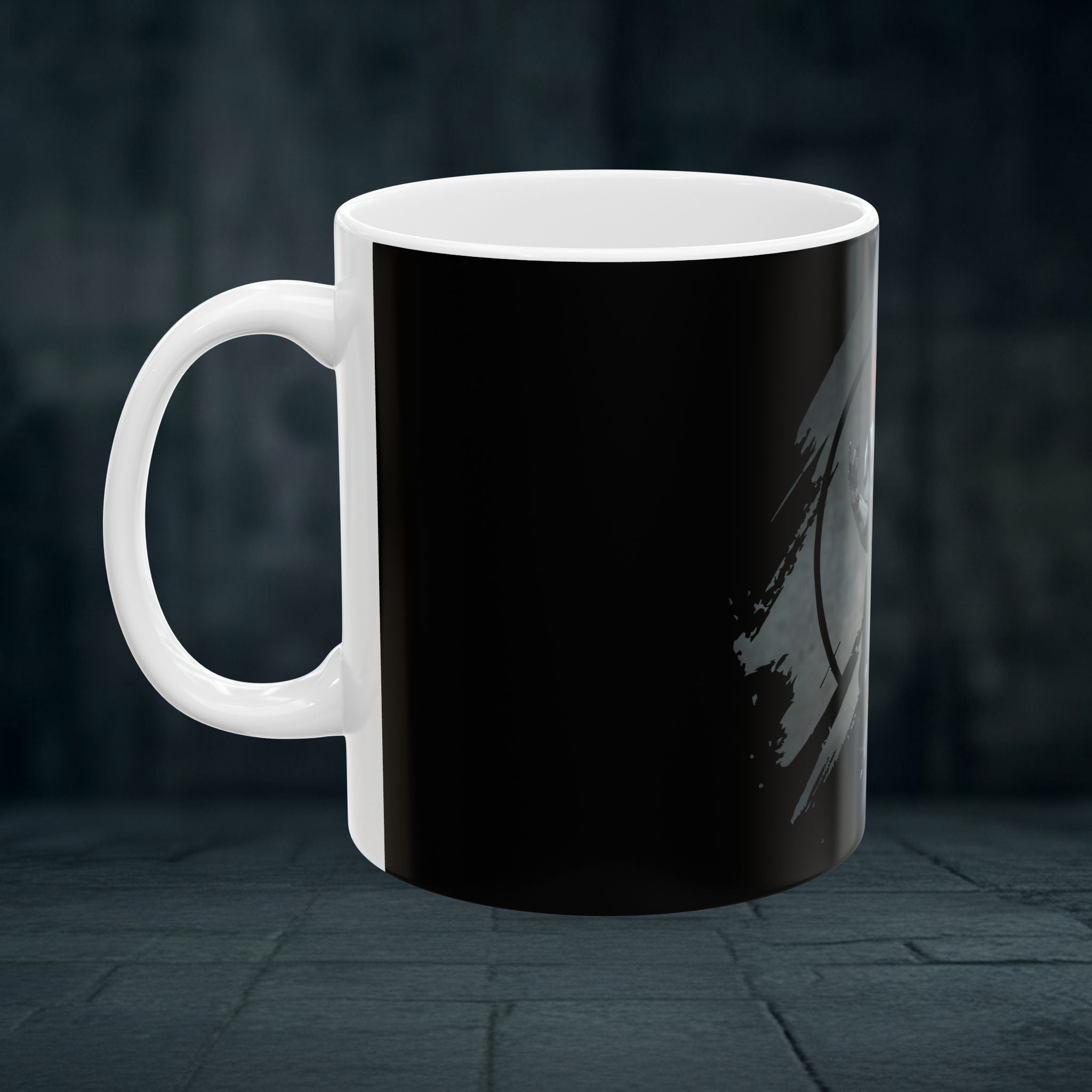 Dark Knight Ceramic Mug — Red-Eyed Armored Warrior Coffee Cup (11oz, 15oz)