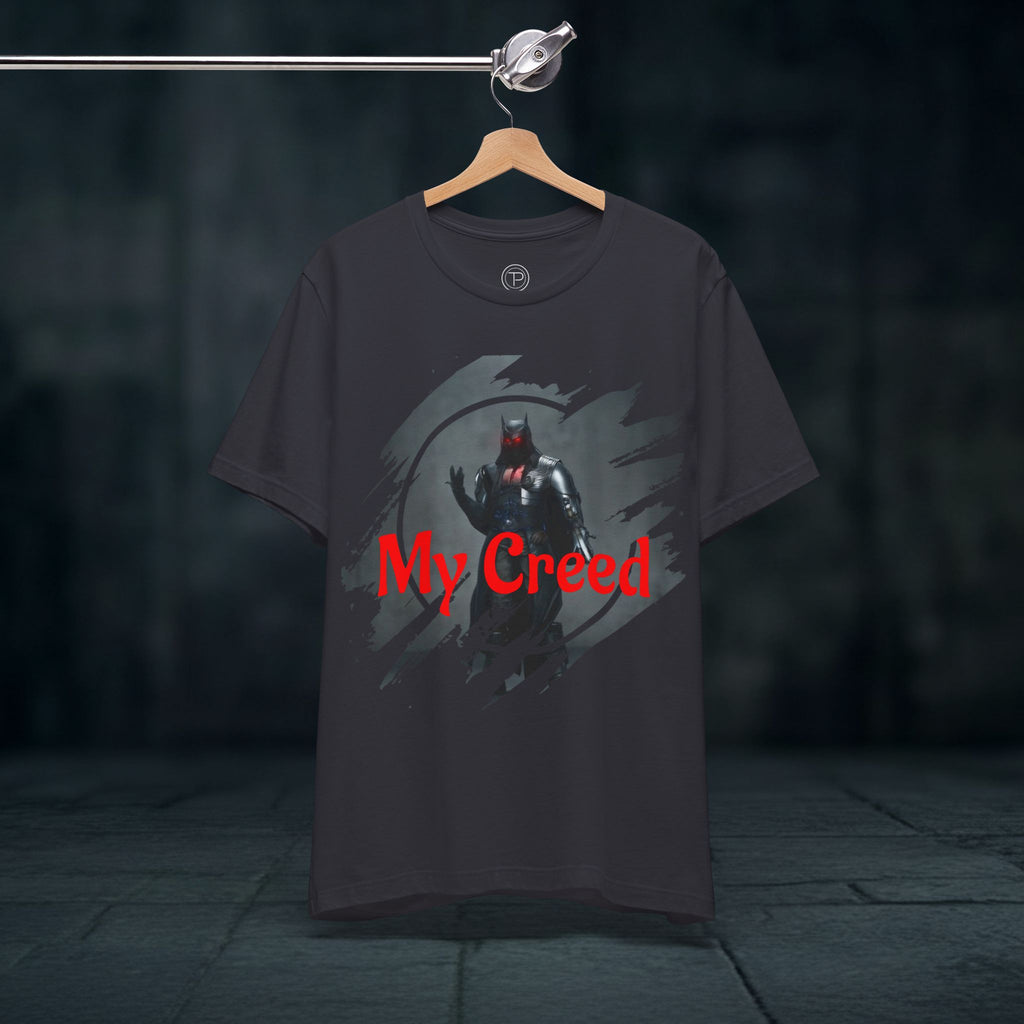 My Creed Graphic Tee — Dark Knight Sci‑Fi Illustration T‑Shirt
