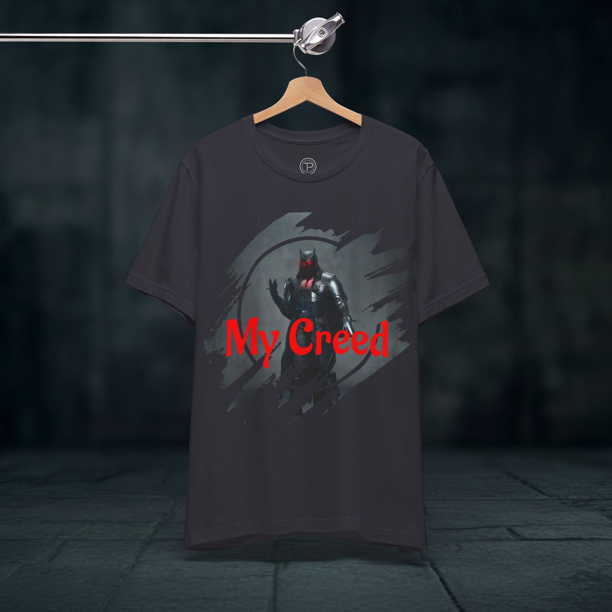 My Creed Graphic Tee — Dark Knight Sci‑Fi Illustration T‑Shirt