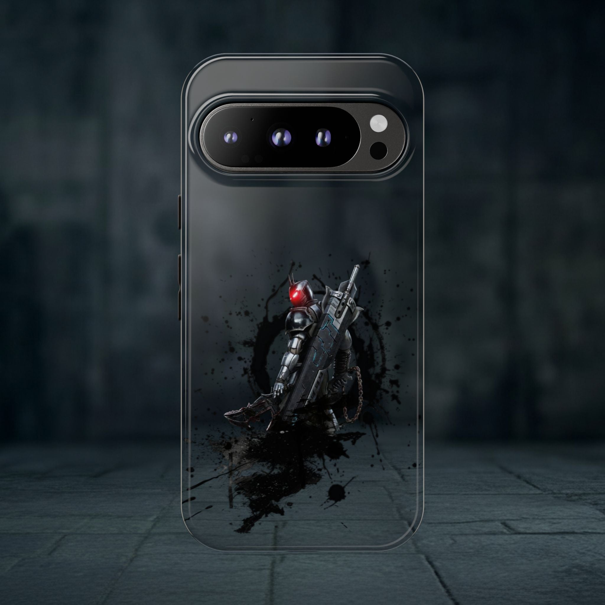 Tough Cases: Dark Cyber Soldier Phone Case — Rugged Sci‑Fi Armor Design