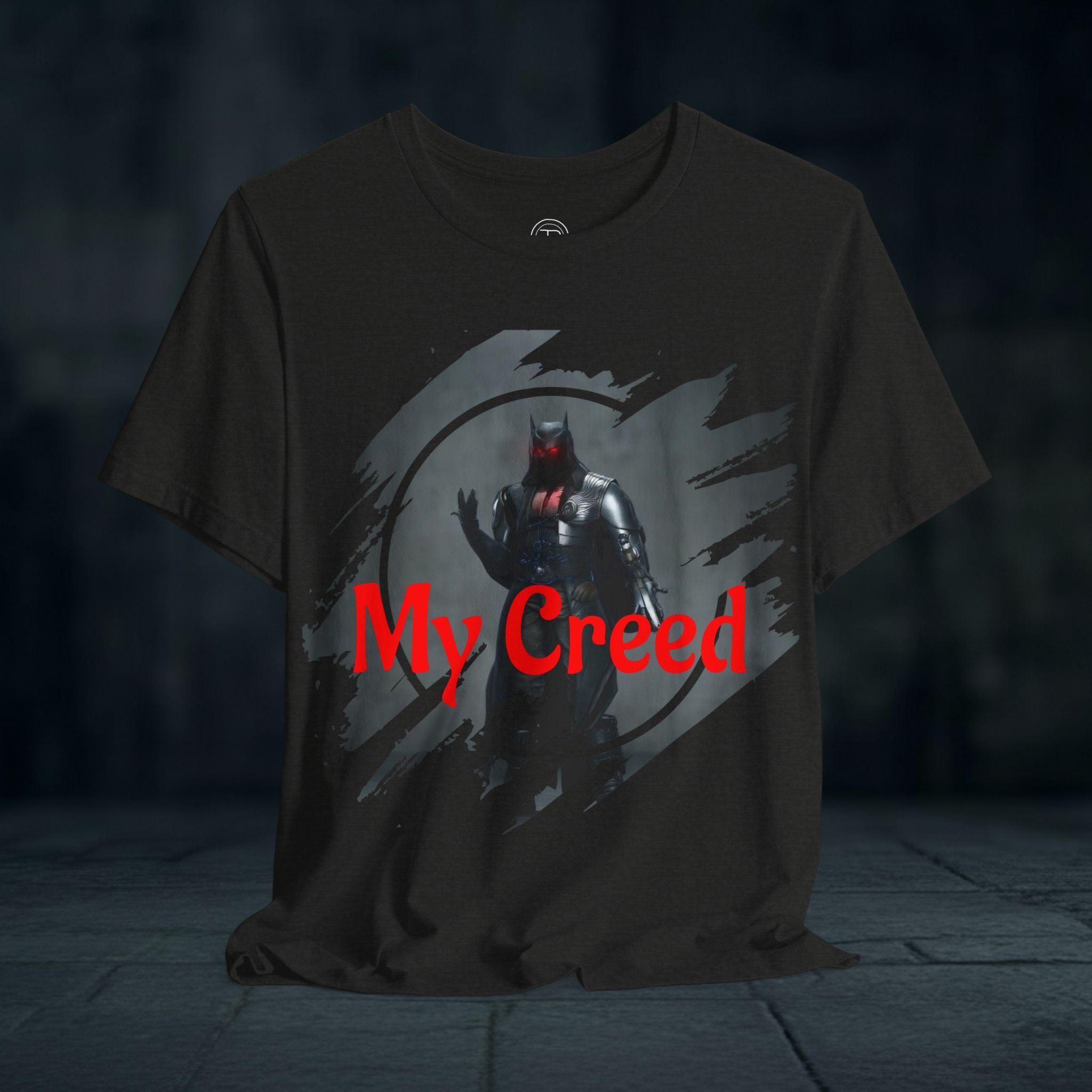My Creed Graphic Tee — Dark Knight Sci‑Fi Illustration T‑Shirt