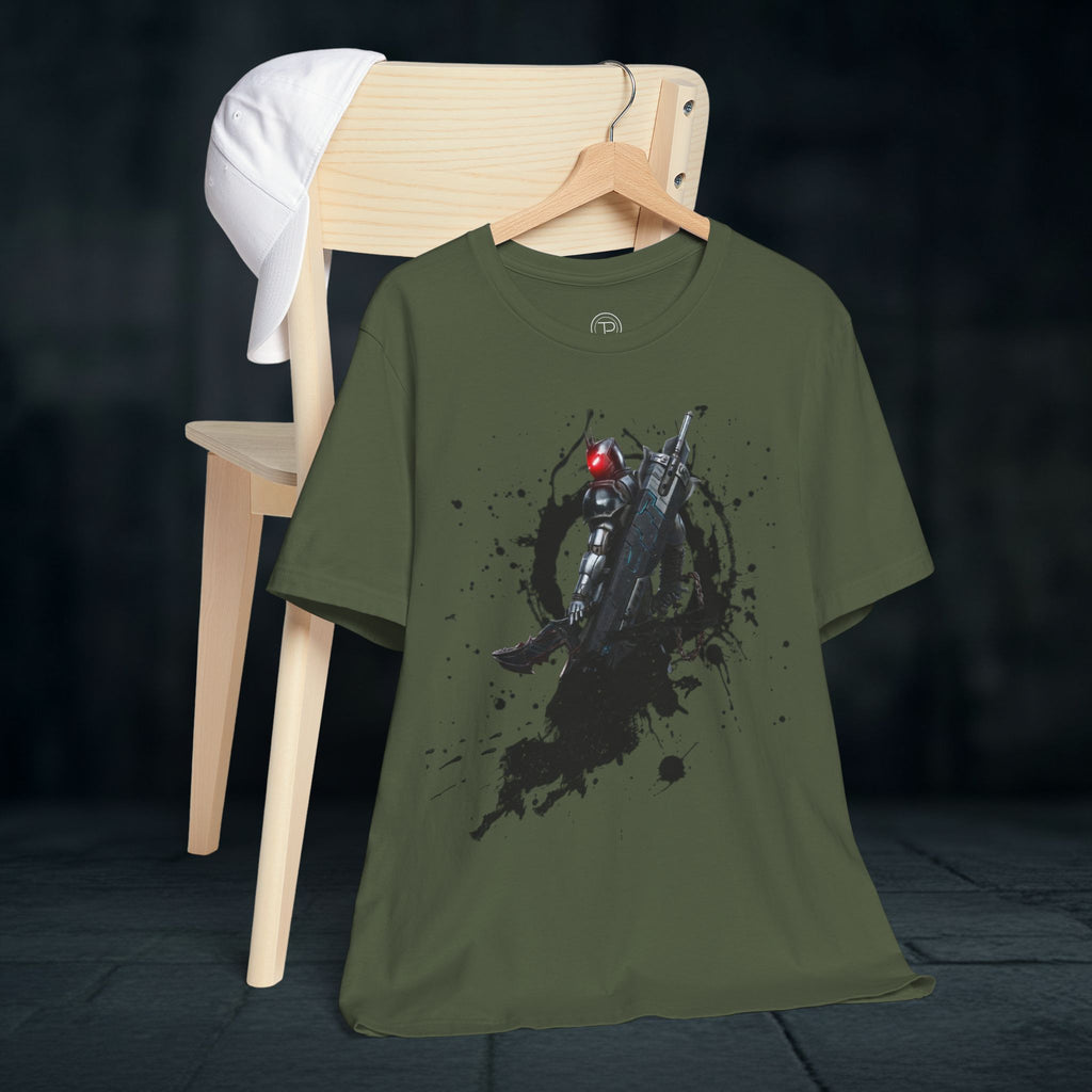 Splatter Noir Rifle Tee — Graphic Military Weapon Shirt