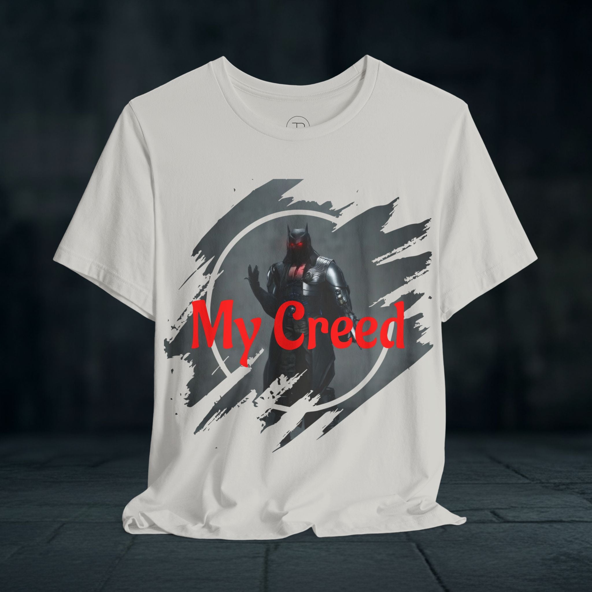 My Creed Graphic Tee — Dark Knight Sci‑Fi Illustration T‑Shirt