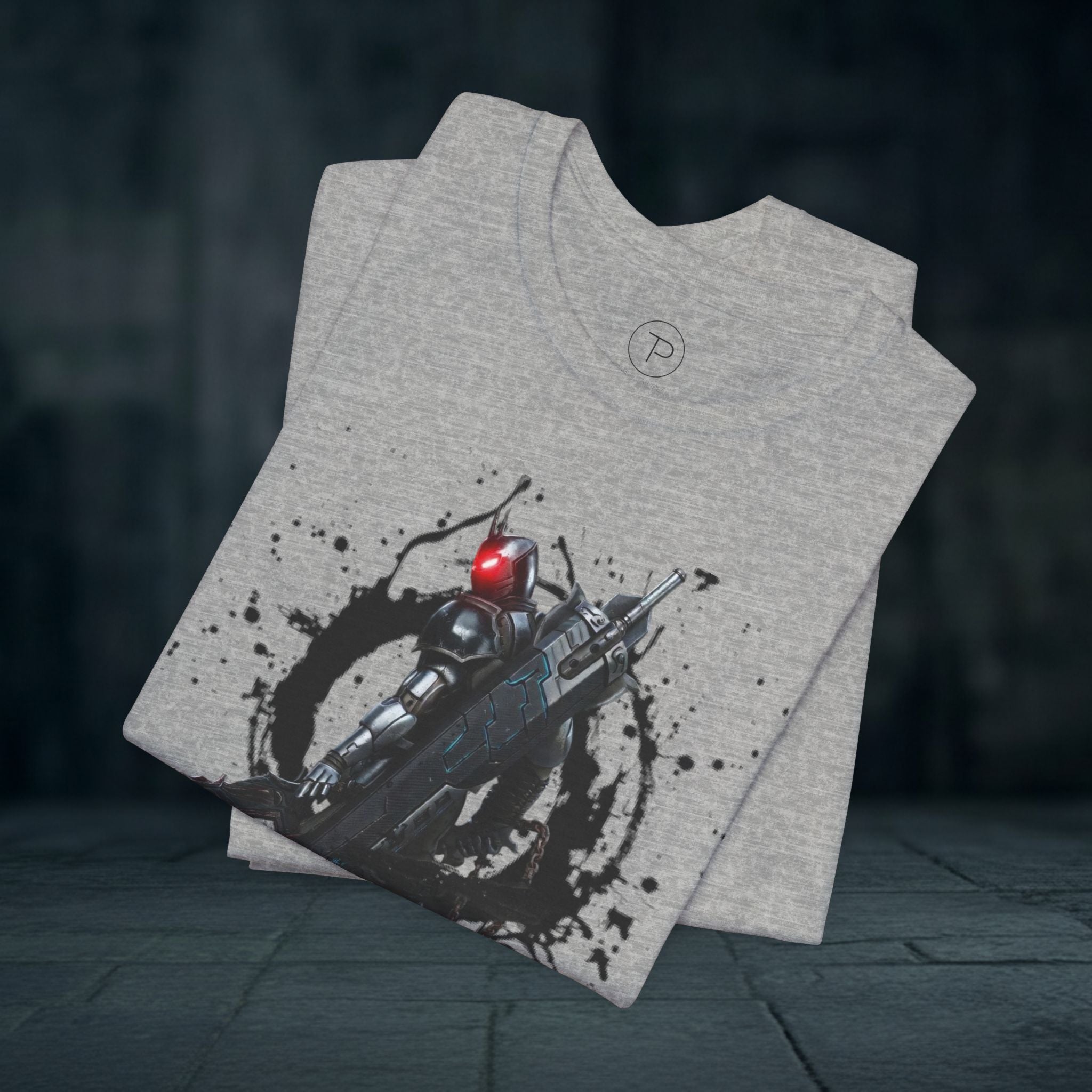 Splatter Noir Rifle Tee — Graphic Military Weapon Shirt