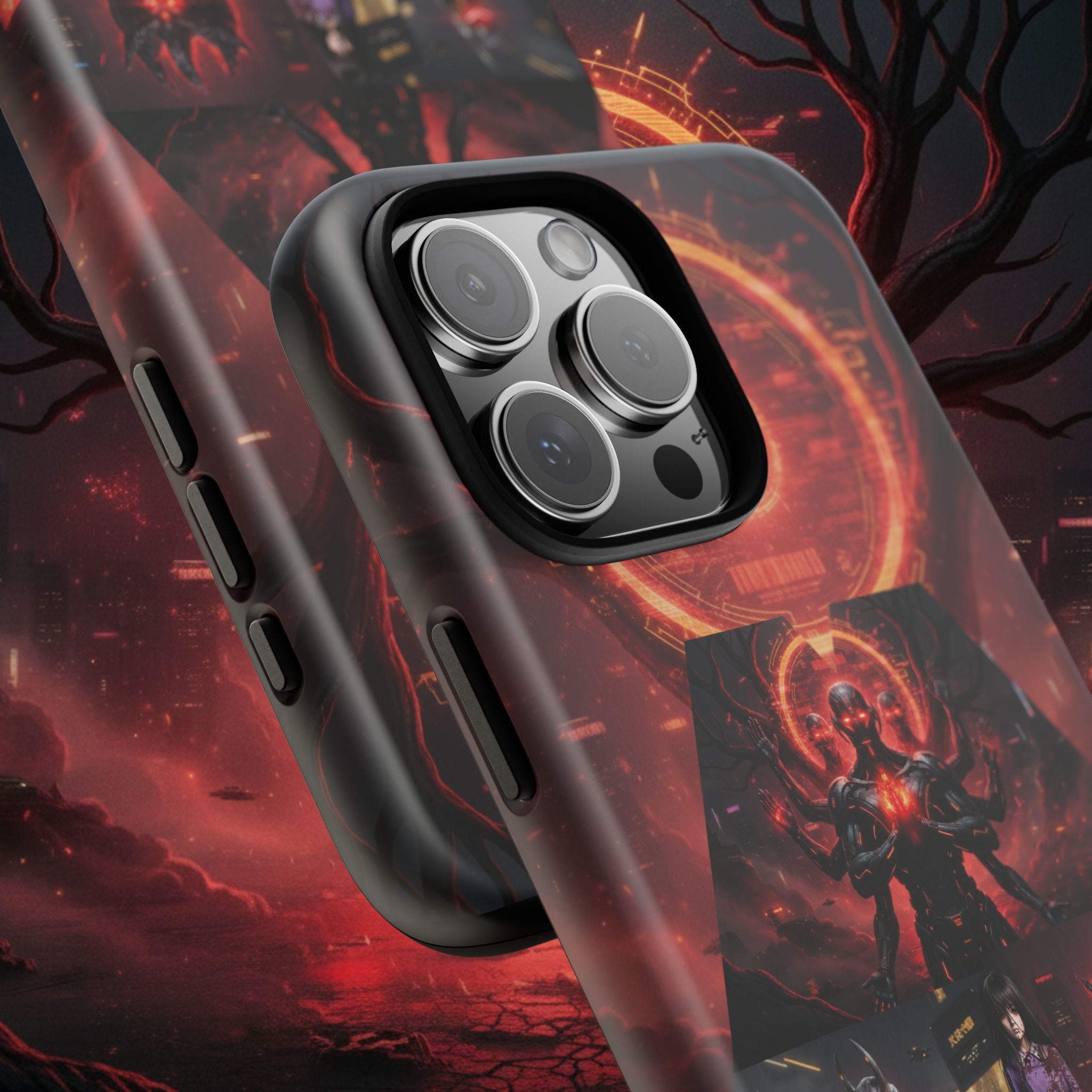 Demonic Guardians Phone Case — Red Occult Sigil Urban Fantasy iPhone Cover