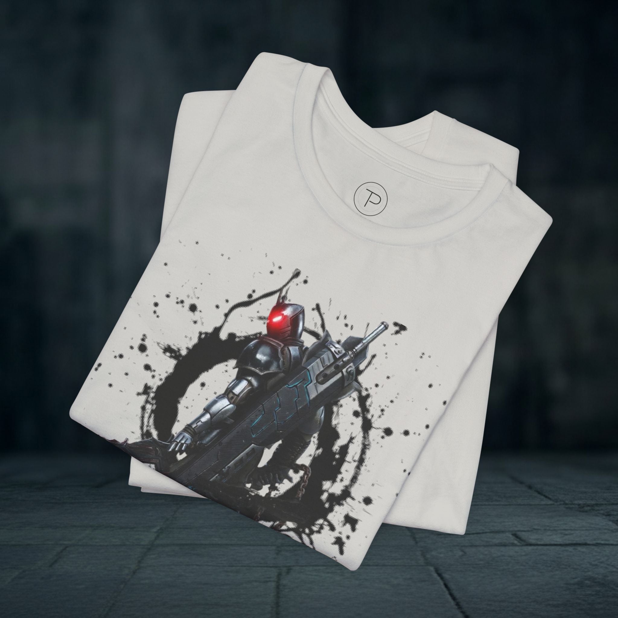 Splatter Noir Rifle Tee — Graphic Military Weapon Shirt