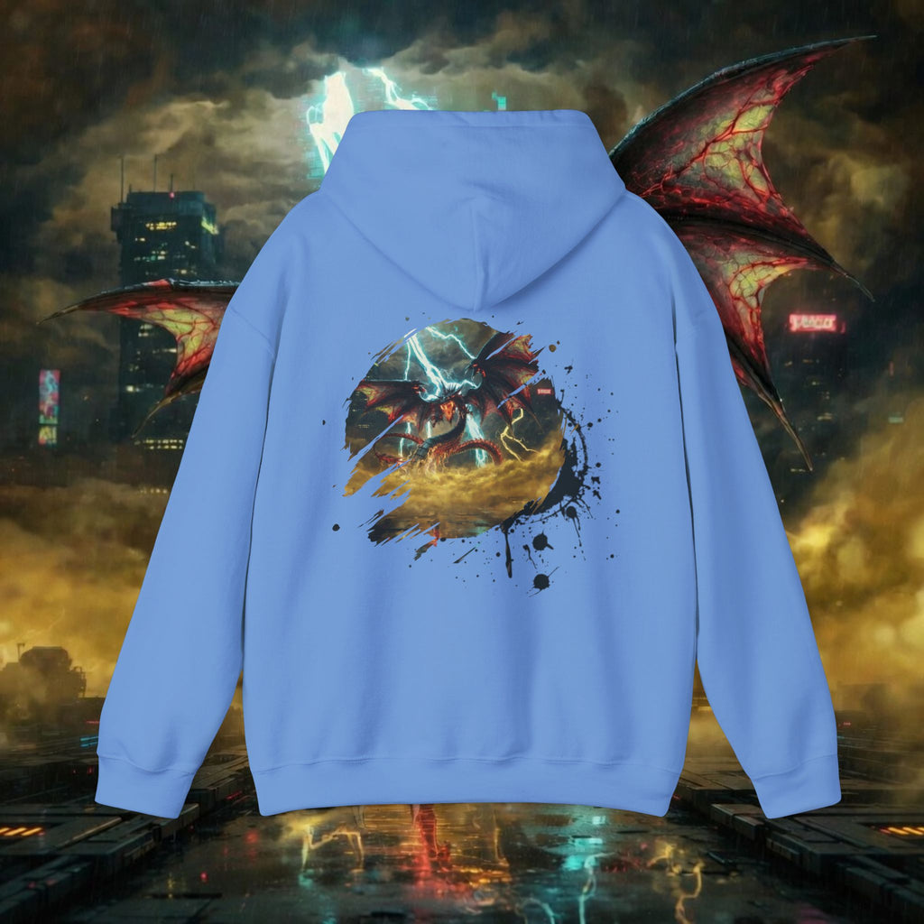 Hoodie — "God of the Heavens" Mythic Lightning Graphic Hoodie - slifer the sky dragon