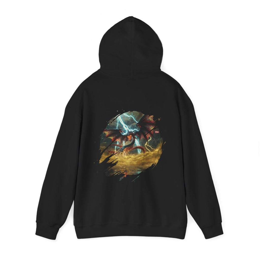 Hoodie — "God of the Heavens" Mythic Lightning Graphic Hoodie - slifer the sky dragon