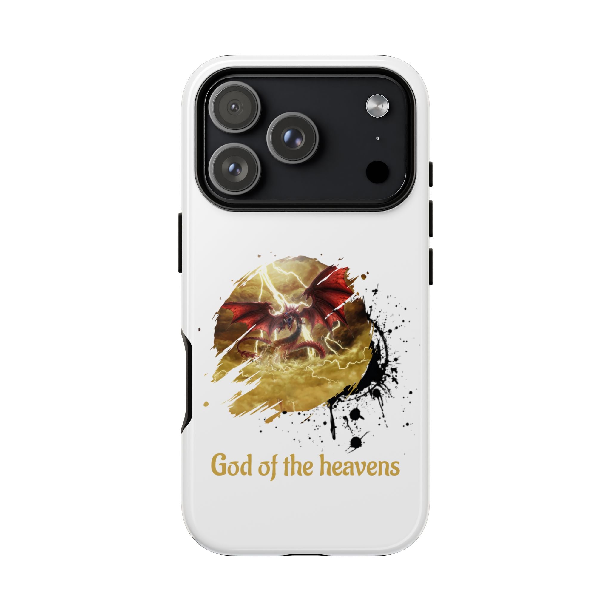 Gold Dragon Phone Case — Tough Protective Phone Case with Lightning Brush Art - slifer the sky dragon