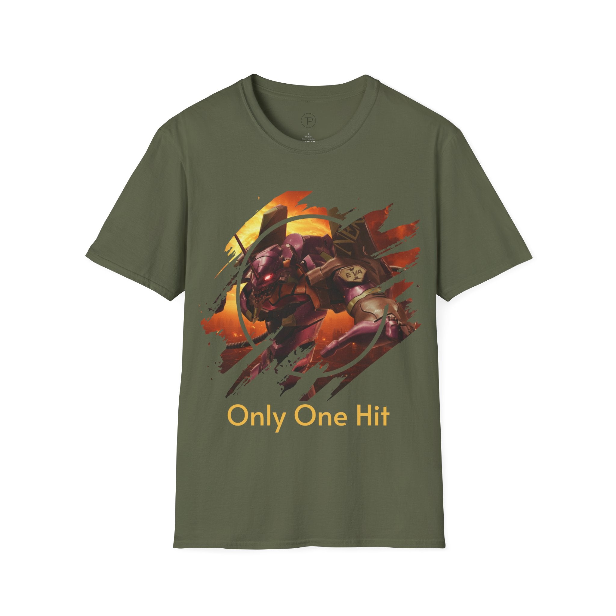 Only One Hit T-Shirt — Gamer Mech Battle Tee - EVA 1 - Neon Genesis Evangelion