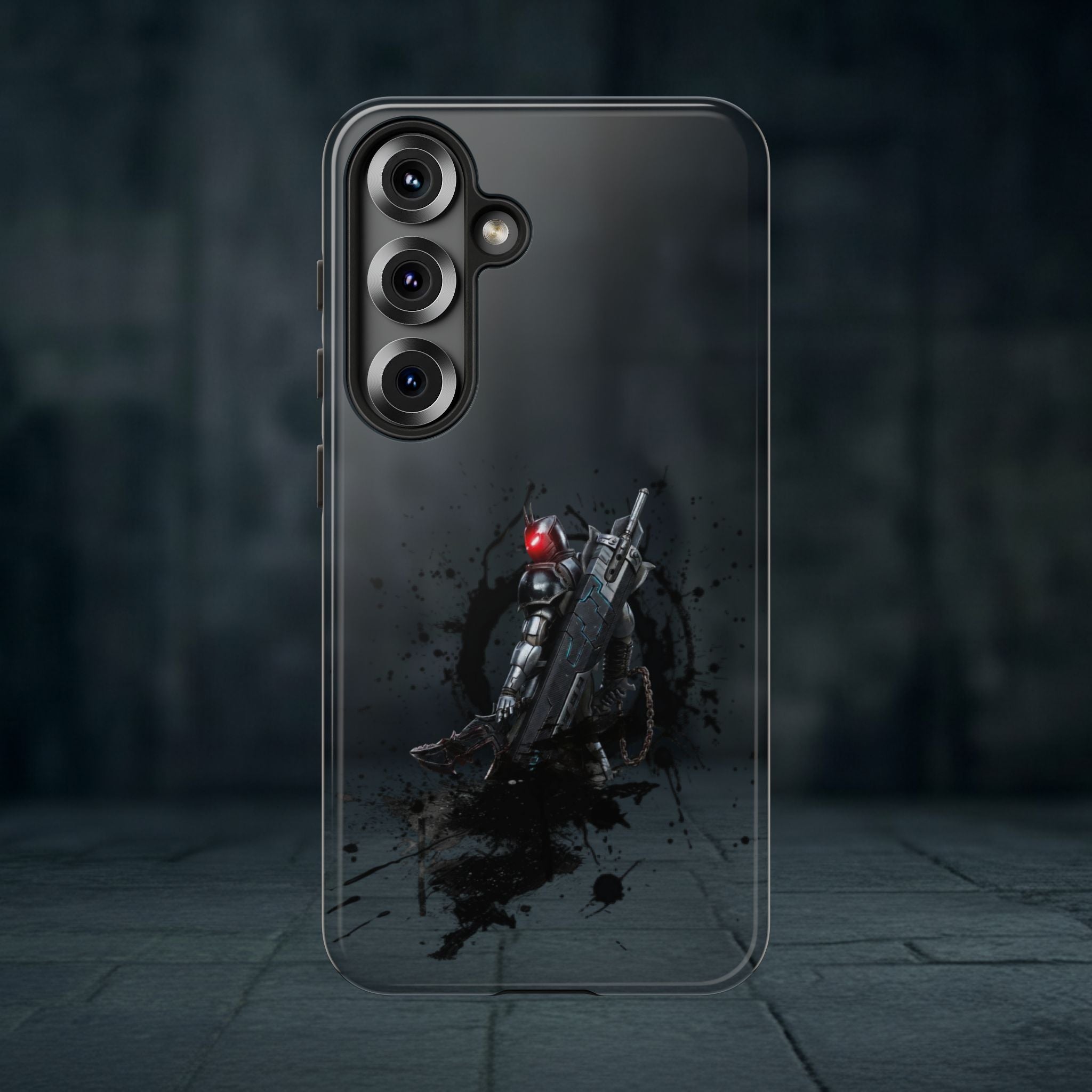 Tough Cases: Dark Cyber Soldier Phone Case — Rugged Sci‑Fi Armor Design