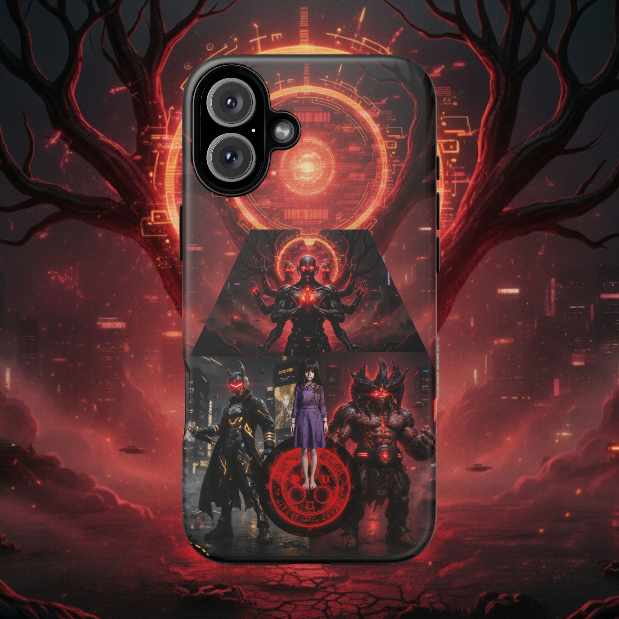Demonic Guardians Phone Case — Red Occult Sigil Urban Fantasy iPhone Cover