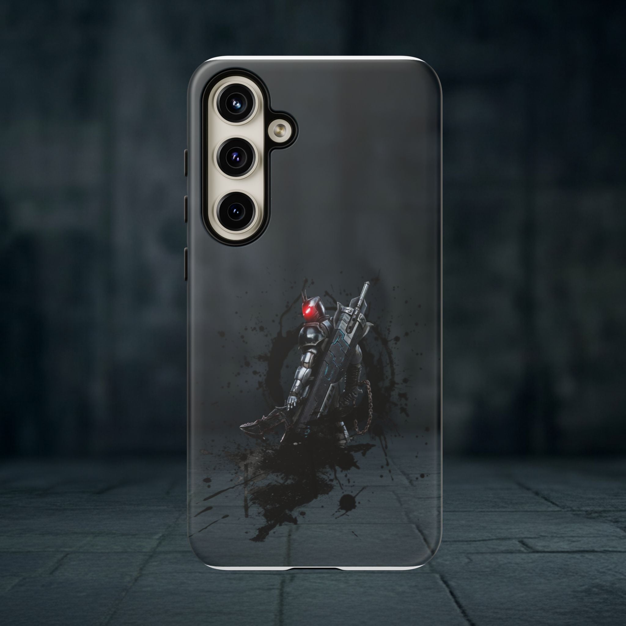 Tough Cases: Dark Cyber Soldier Phone Case — Rugged Sci‑Fi Armor Design