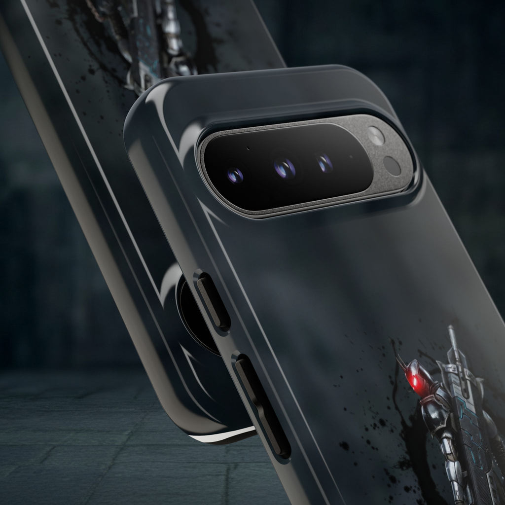 Tough Cases: Dark Cyber Soldier Phone Case — Rugged Sci‑Fi Armor Design