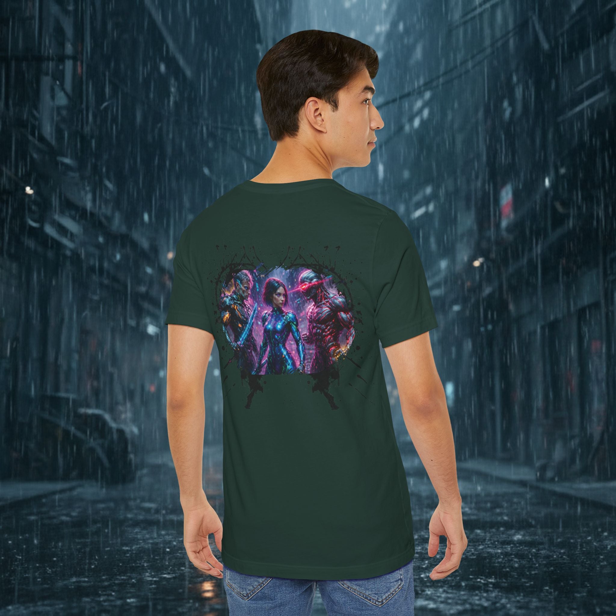 T-Shirt — "Big Family Reunion" Sci‑Fi Character Heart Graphic Tee - Battle Suits