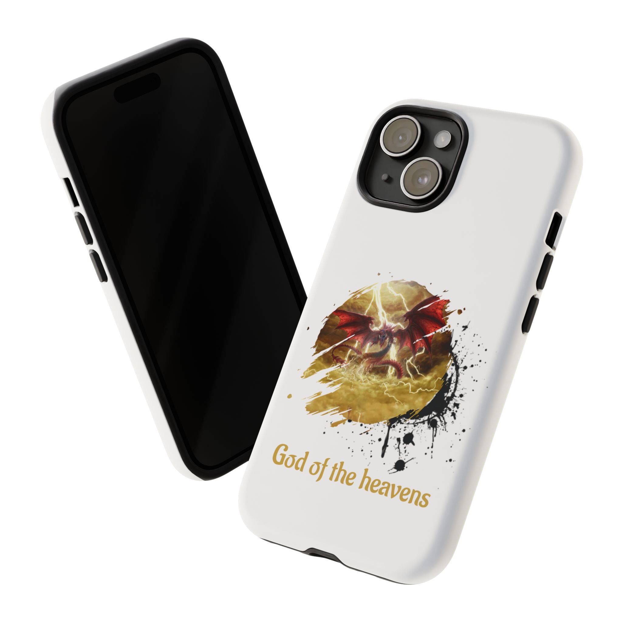 Gold Dragon Phone Case — Tough Protective Phone Case with Lightning Brush Art - slifer the sky dragon