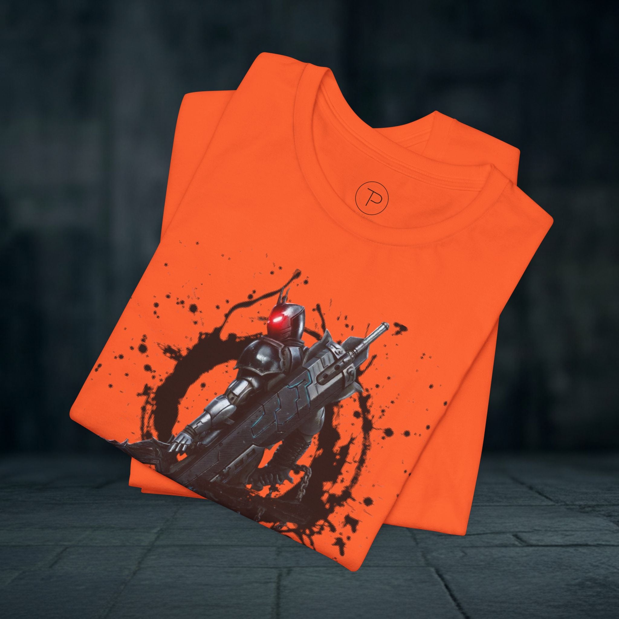 Splatter Noir Rifle Tee — Graphic Military Weapon Shirt