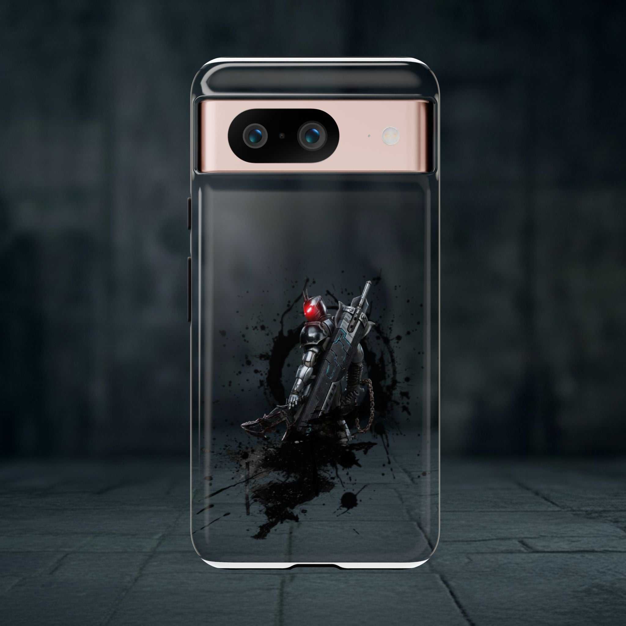 Tough Cases: Dark Cyber Soldier Phone Case — Rugged Sci‑Fi Armor Design