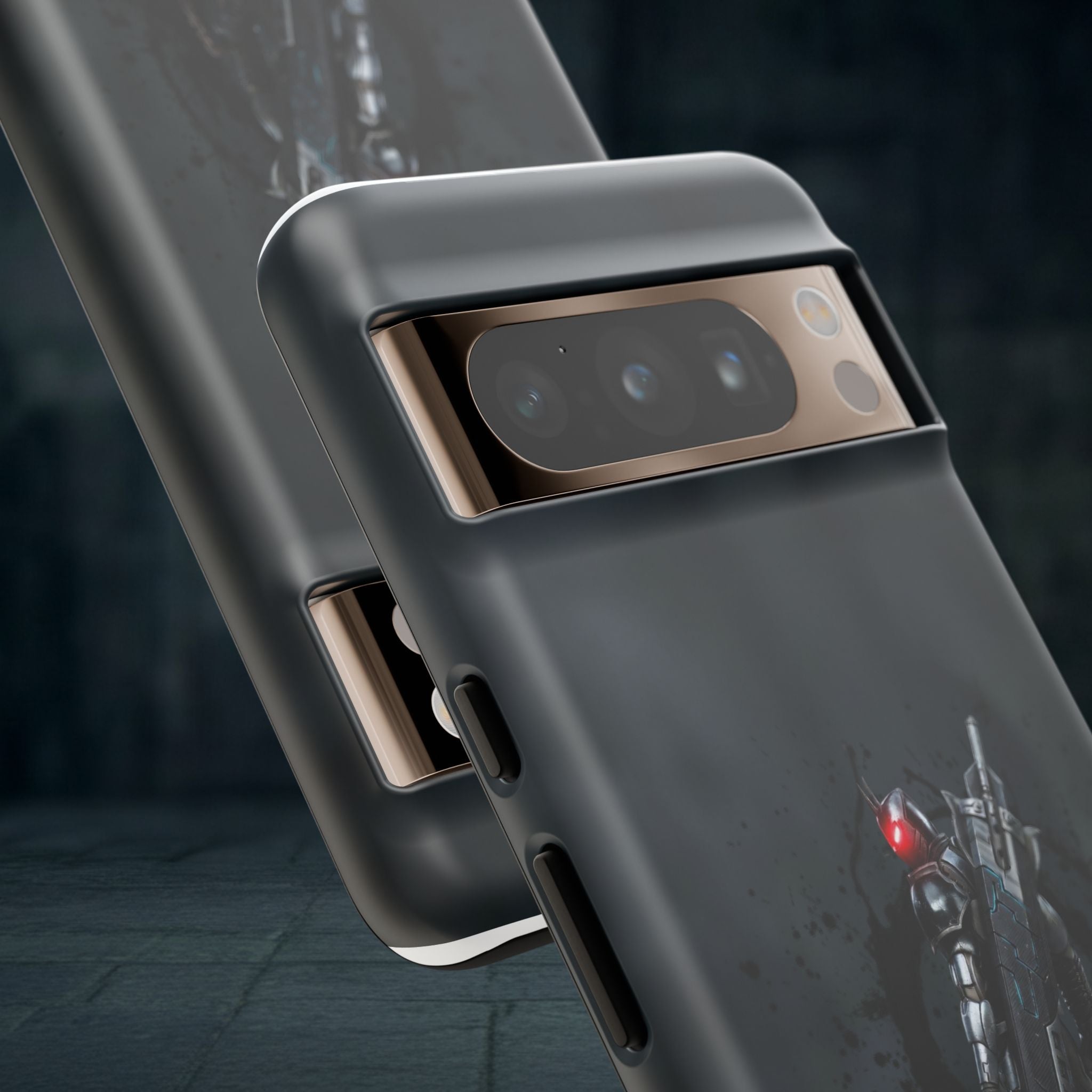Tough Cases: Dark Cyber Soldier Phone Case — Rugged Sci‑Fi Armor Design