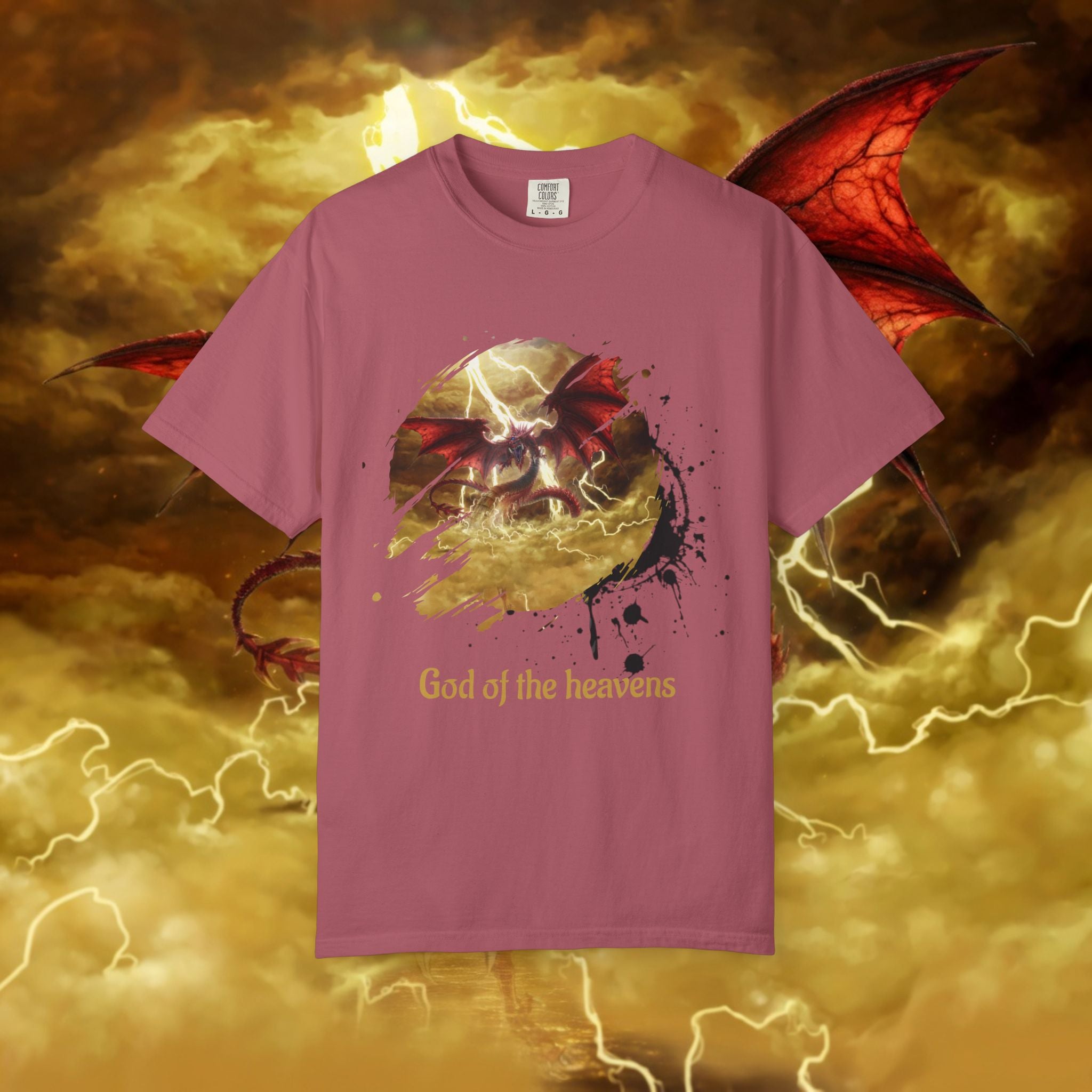 God of the Heavens T-Shirt — Mythic Storm Graphic Tee - slifer the sky dragon