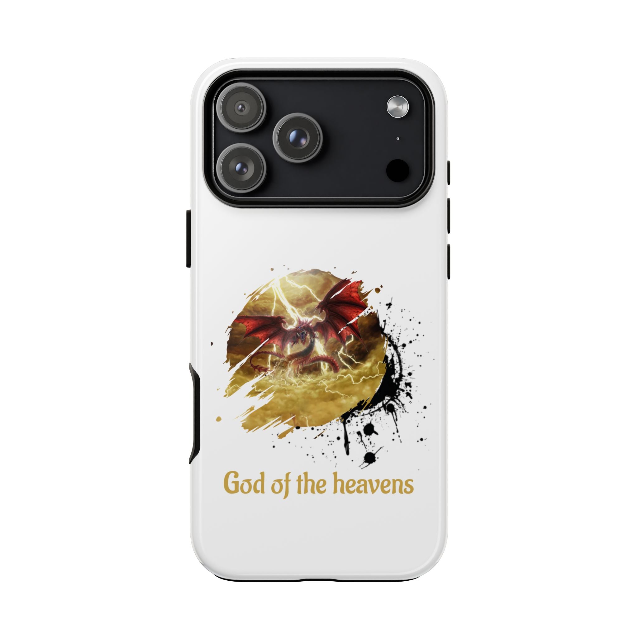 Gold Dragon Phone Case — Tough Protective Phone Case with Lightning Brush Art - slifer the sky dragon