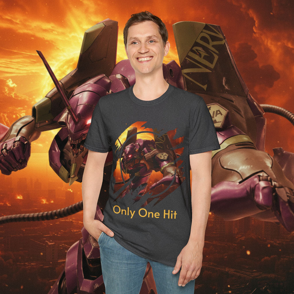Only One Hit T-Shirt — Gamer Mech Battle Tee - EVA 1 - Neon Genesis Evangelion