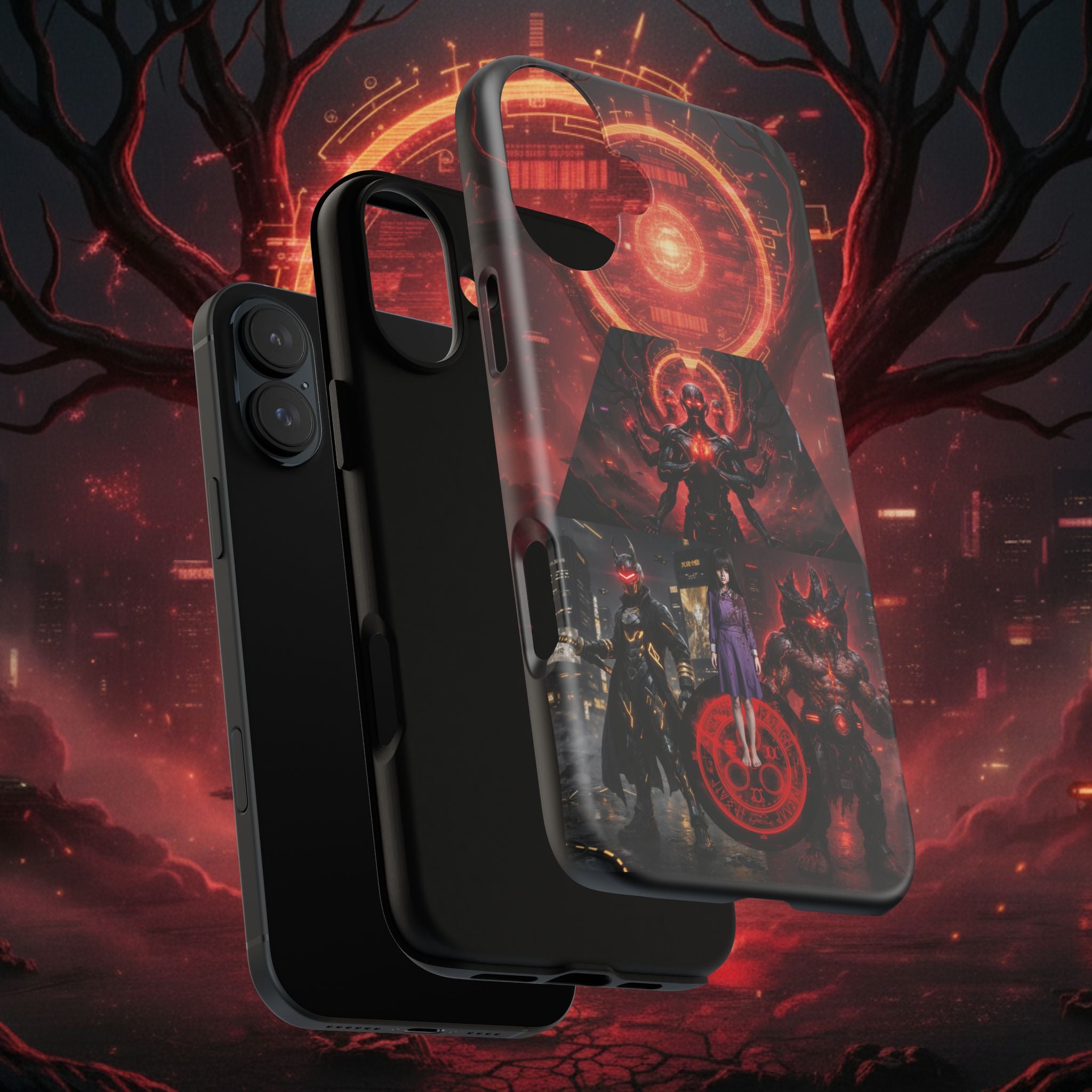 Demonic Guardians Phone Case — Red Occult Sigil Urban Fantasy iPhone Cover