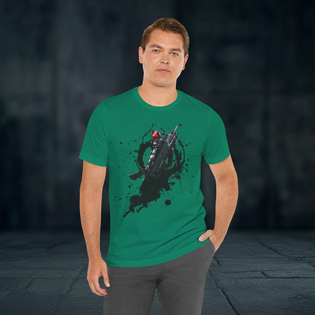 Splatter Noir Rifle Tee — Graphic Military Weapon Shirt