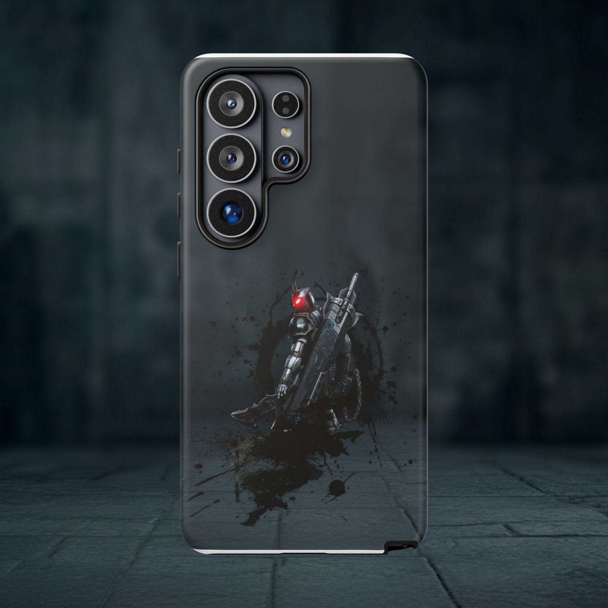 Tough Cases: Dark Cyber Soldier Phone Case — Rugged Sci‑Fi Armor Design