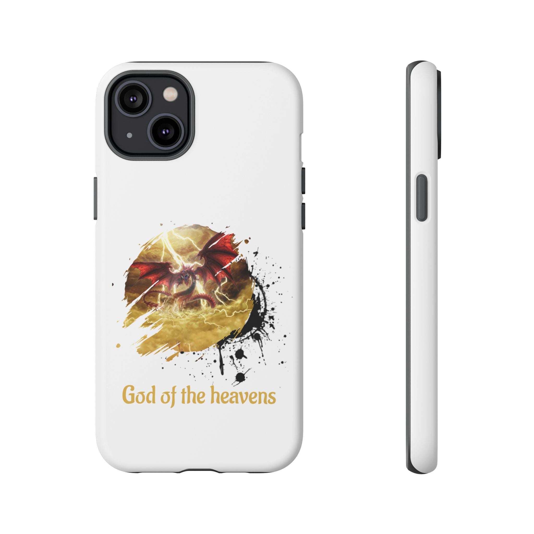 Gold Dragon Phone Case — Tough Protective Phone Case with Lightning Brush Art - slifer the sky dragon