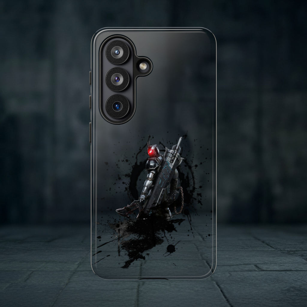 Tough Cases: Dark Cyber Soldier Phone Case — Rugged Sci‑Fi Armor Design