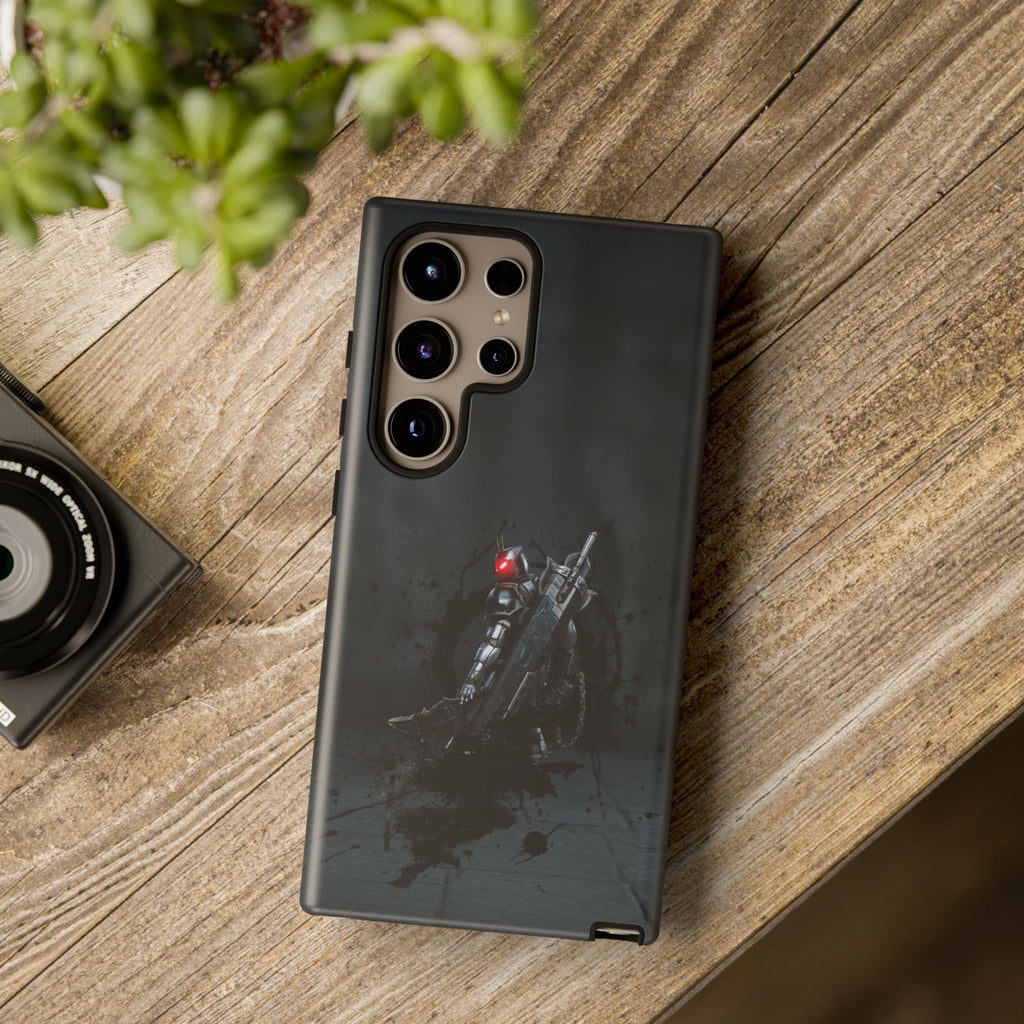 Tough Cases: Dark Cyber Soldier Phone Case — Rugged Sci‑Fi Armor Design