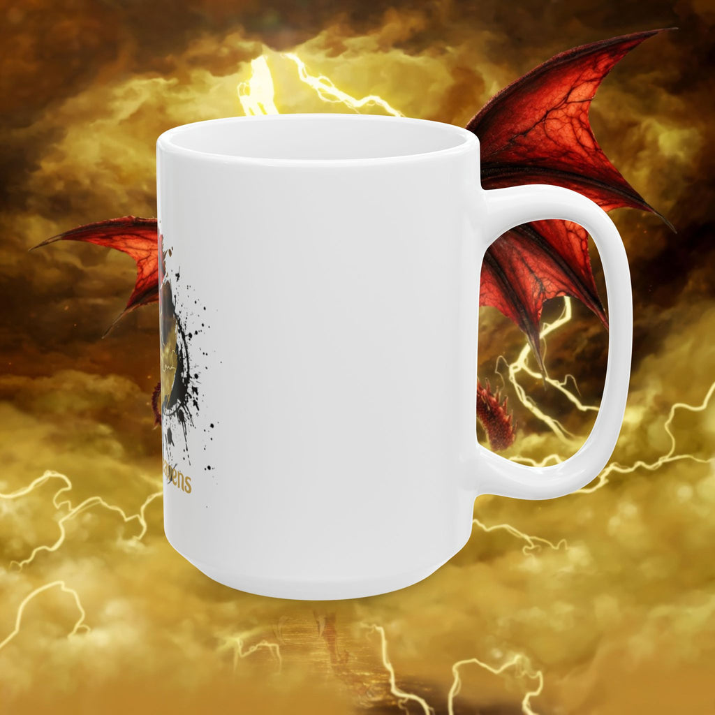 God of the Heavens Dragon Mug — Fantasy Lightning Ceramic Coffee Cup (11oz/15oz) - slifer the sky dragon