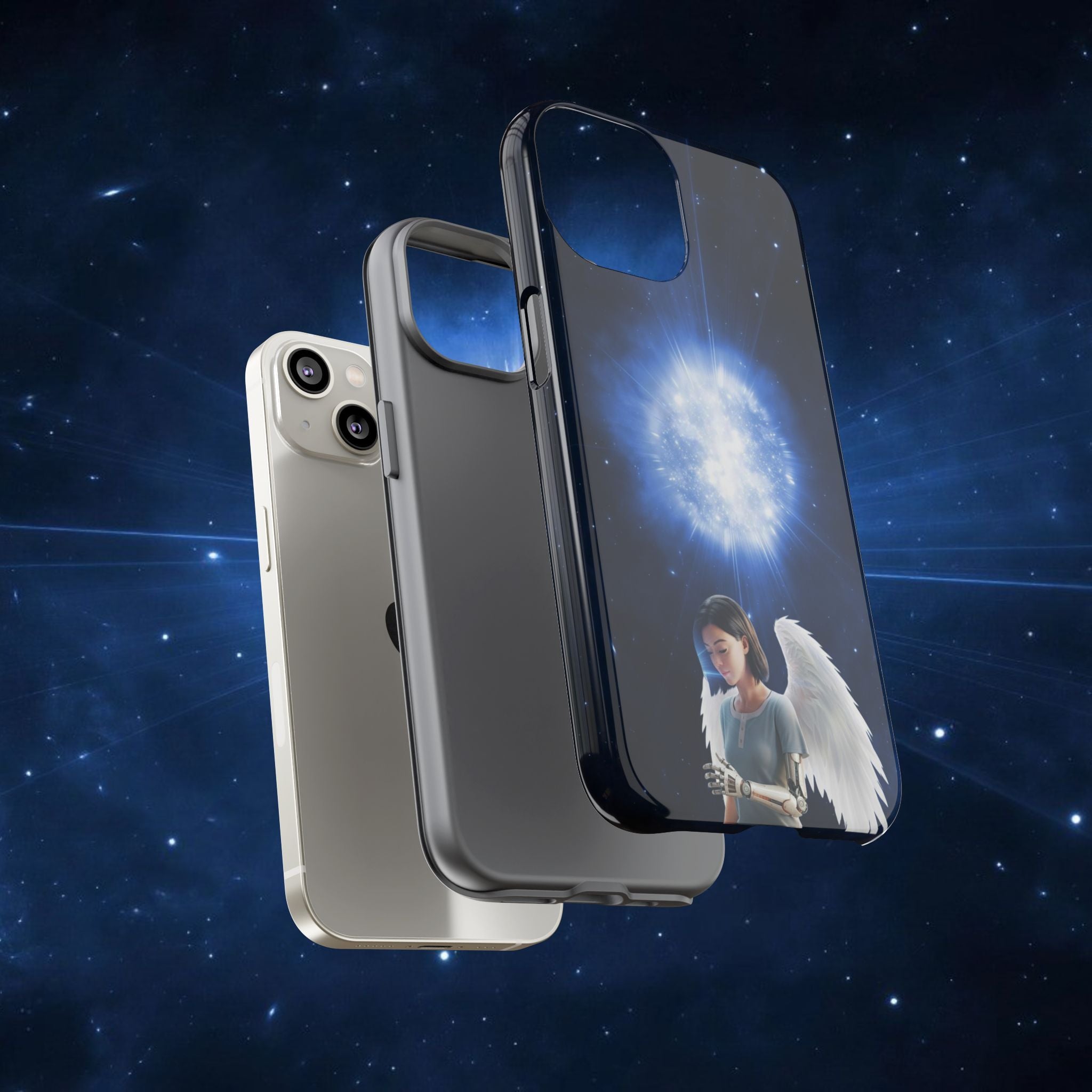Angel Wings Galaxy Phone Case — Cosmic Light Protective Case ALITA BATTLE ANGEL