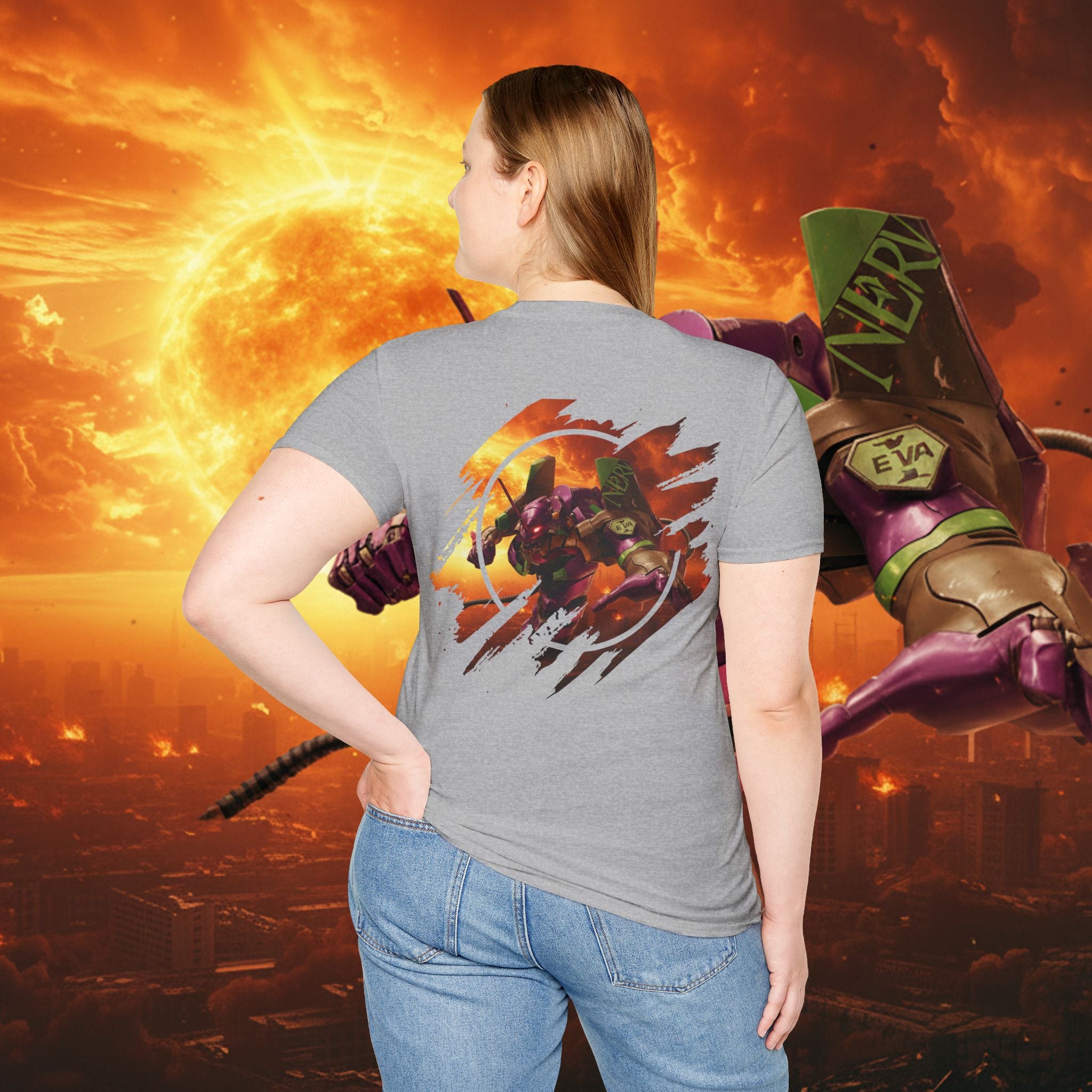 Only One Hit T-Shirt — Gamer Mech Battle Tee - EVA 1 - Neon Genesis Evangelion
