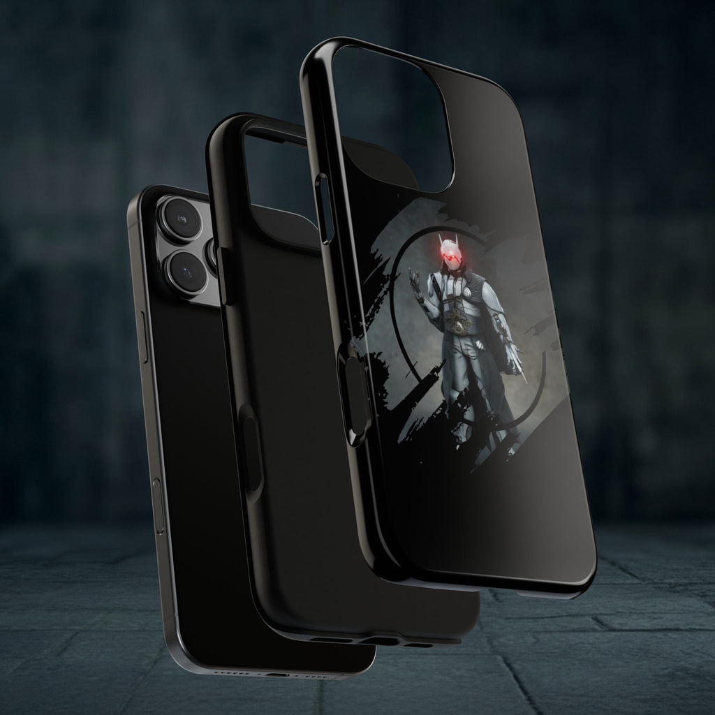 Galaxy Warrior Tough Phone Case — Dark Sci‑Fi Armor with Red Helm