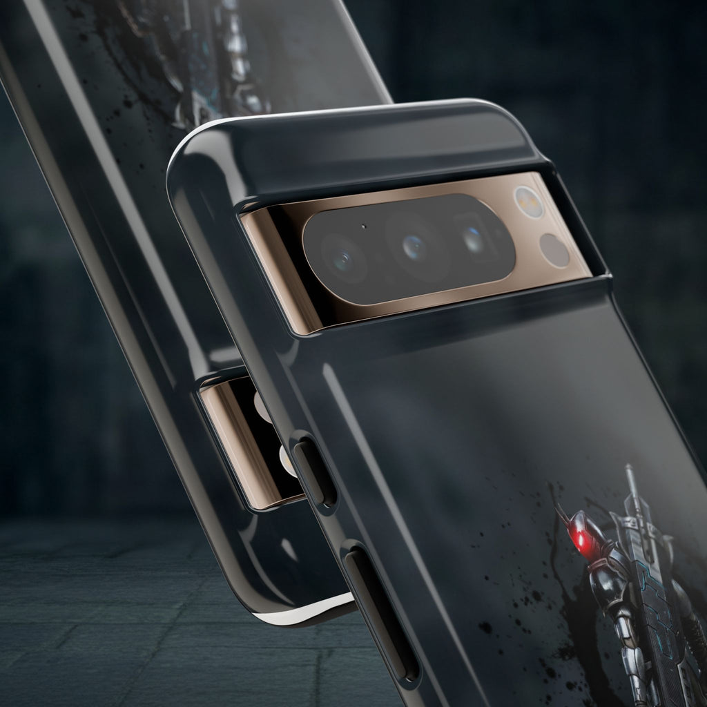 Tough Cases: Dark Cyber Soldier Phone Case — Rugged Sci‑Fi Armor Design