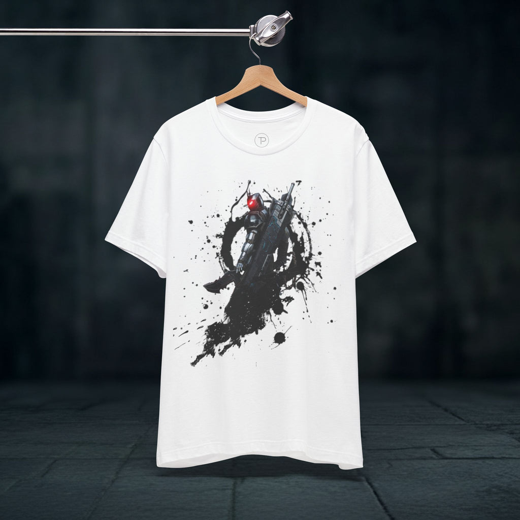 Splatter Noir Rifle Tee — Graphic Military Weapon Shirt