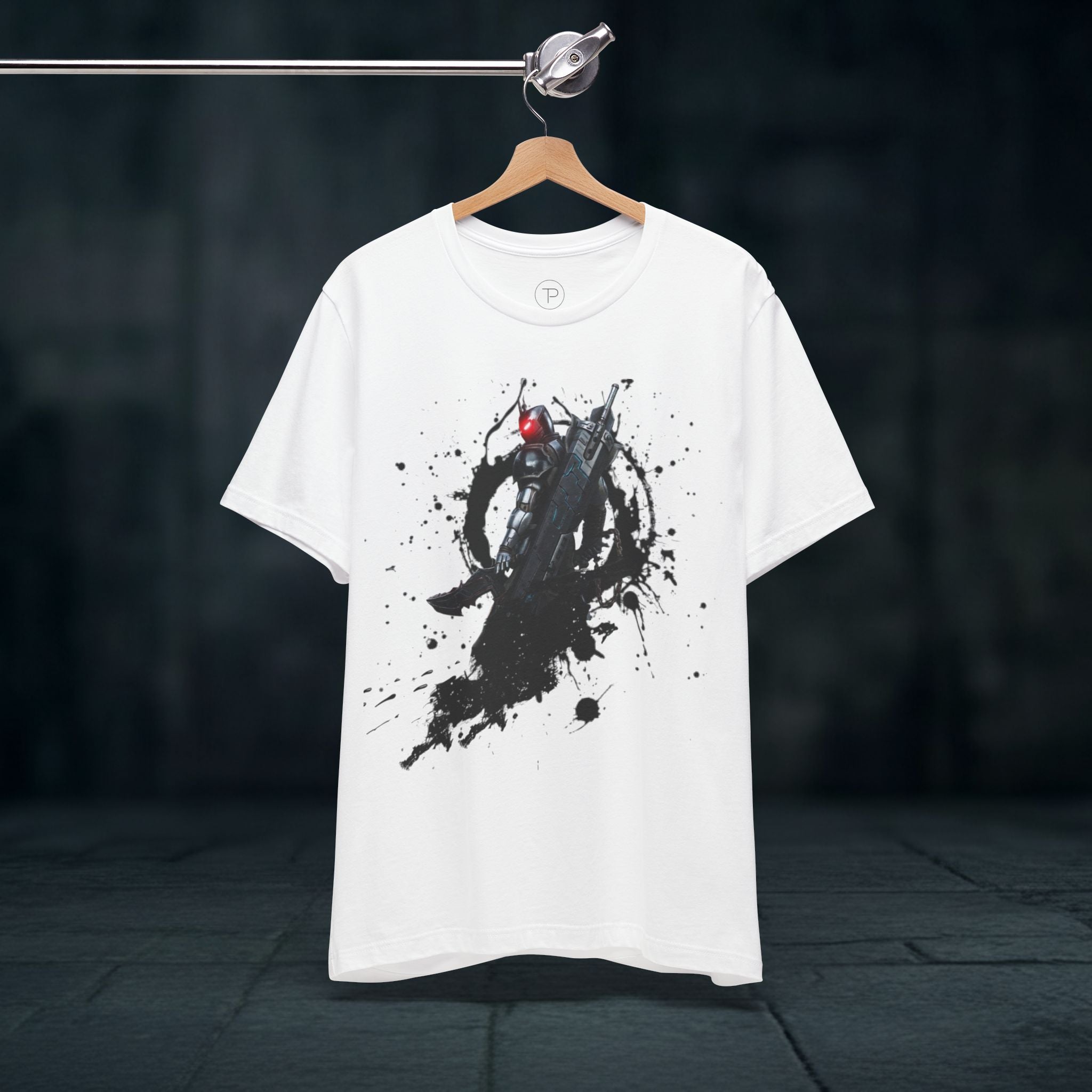 Splatter Noir Rifle Tee — Graphic Military Weapon Shirt