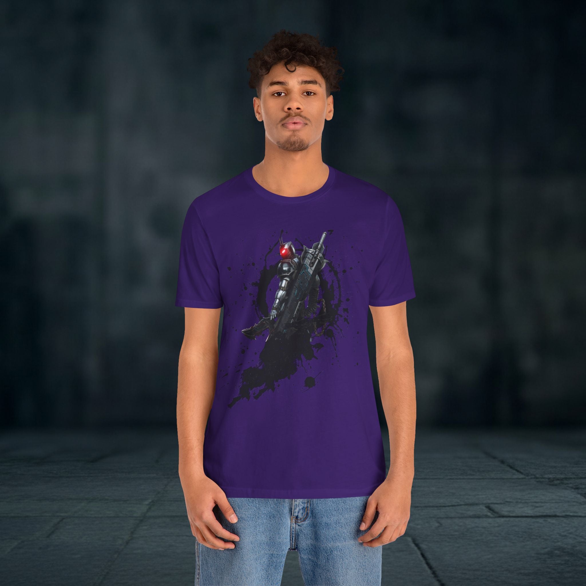 Splatter Noir Rifle Tee — Graphic Military Weapon Shirt